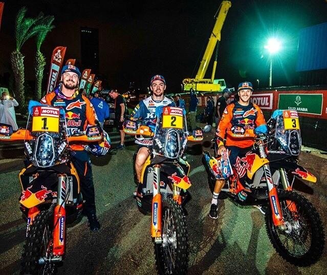 Toby Price, Mathias Walkner e Sam Sunderland